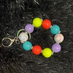 Colorful Beaded Keychain Bracelet